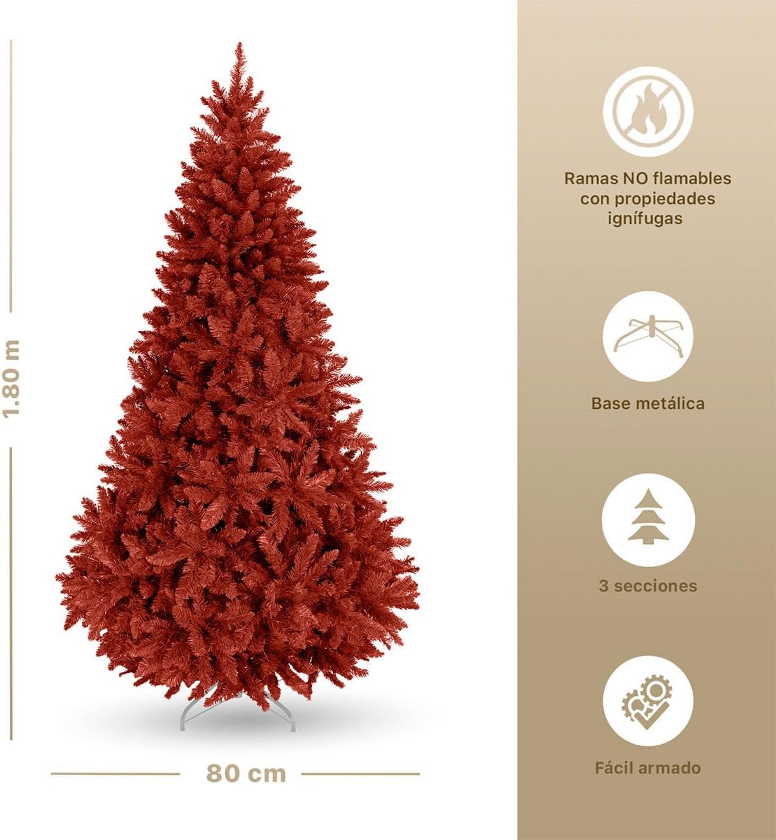 ESQUIMAL Árbol de Navidad Frondoso Pino Navideño Plegable, Cedro del Himalaya (Verde, 2.2 m)