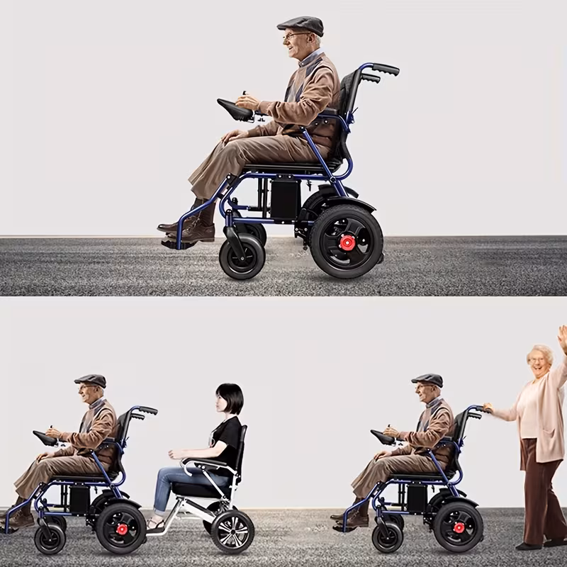 silla de ruedas el&eacute;ctrica para adultos 25kg 500w con motores dobles, plegable y  , silla de ruedas motorizada para   mayores con soporte de 120kg, silla de ruedas  , negra Detalles del producto 4