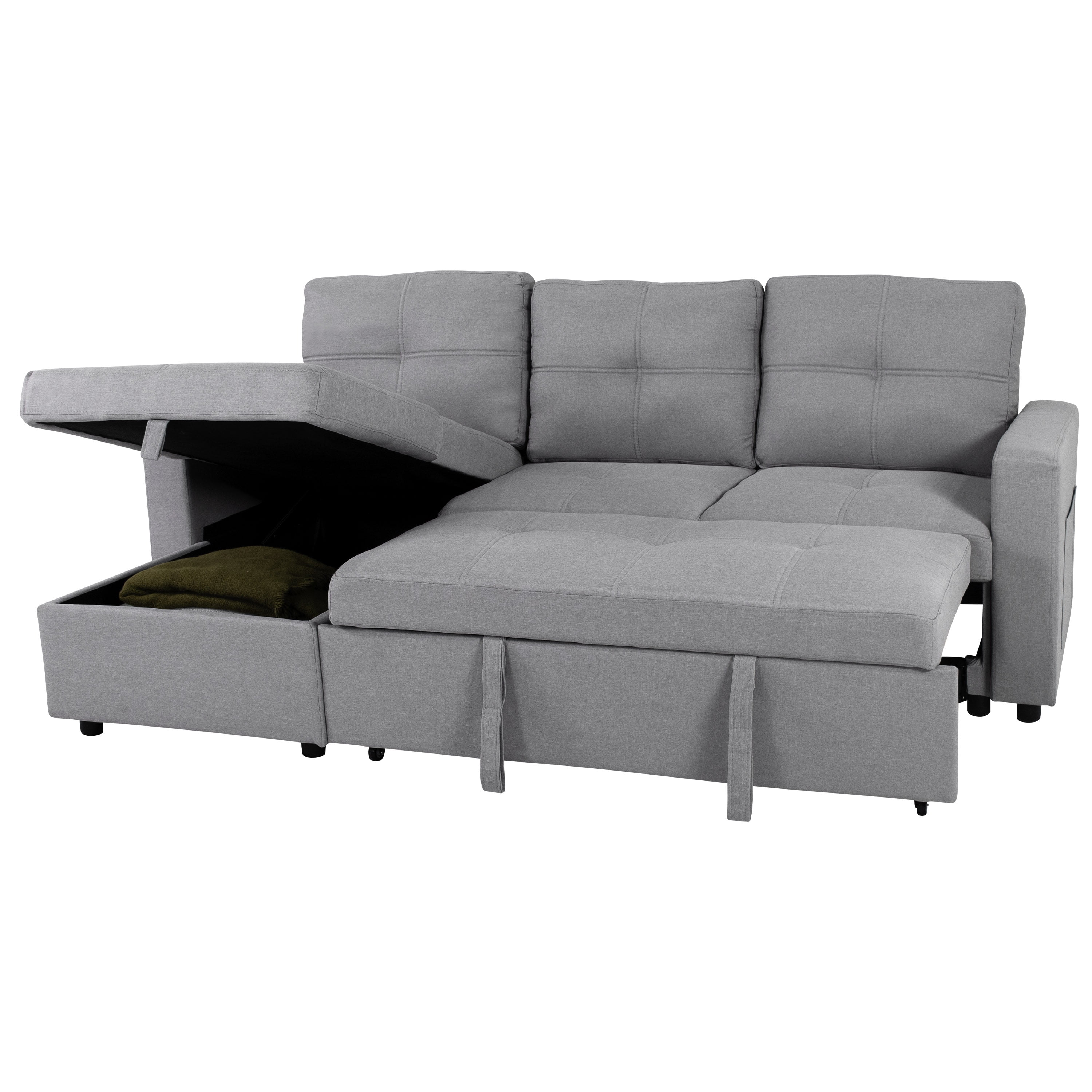 SOFÁ CAMA CON ALMACENAMIENTO TRIBECA GRIS CLARO