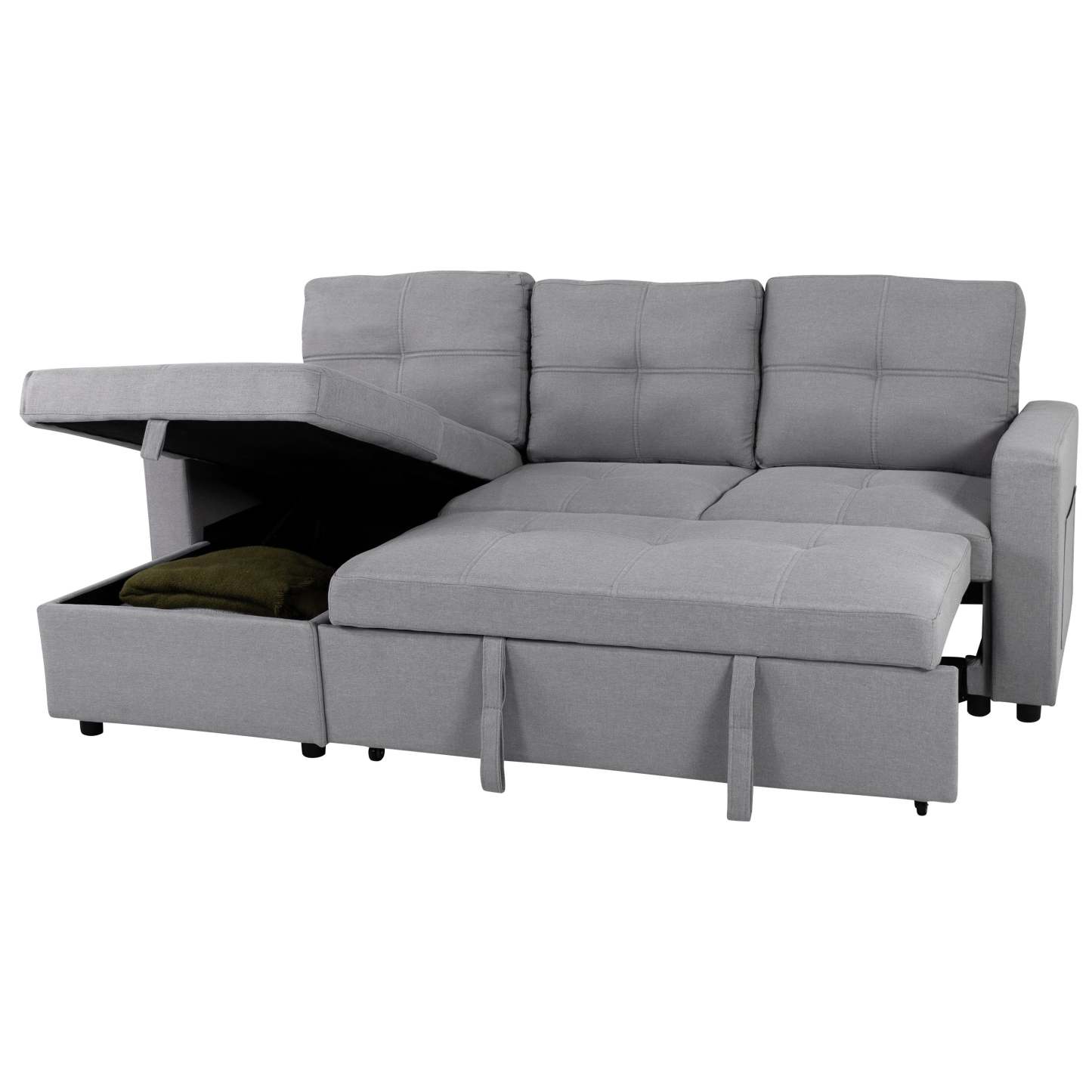 SOFÁ CAMA CON ALMACENAMIENTO TRIBECA GRIS CLARO