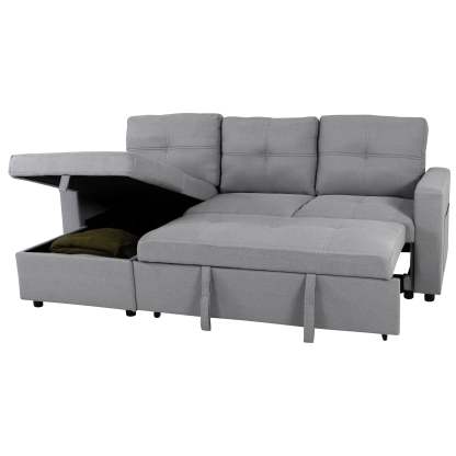 SOFÁ CAMA CON ALMACENAMIENTO TRIBECA GRIS CLARO
