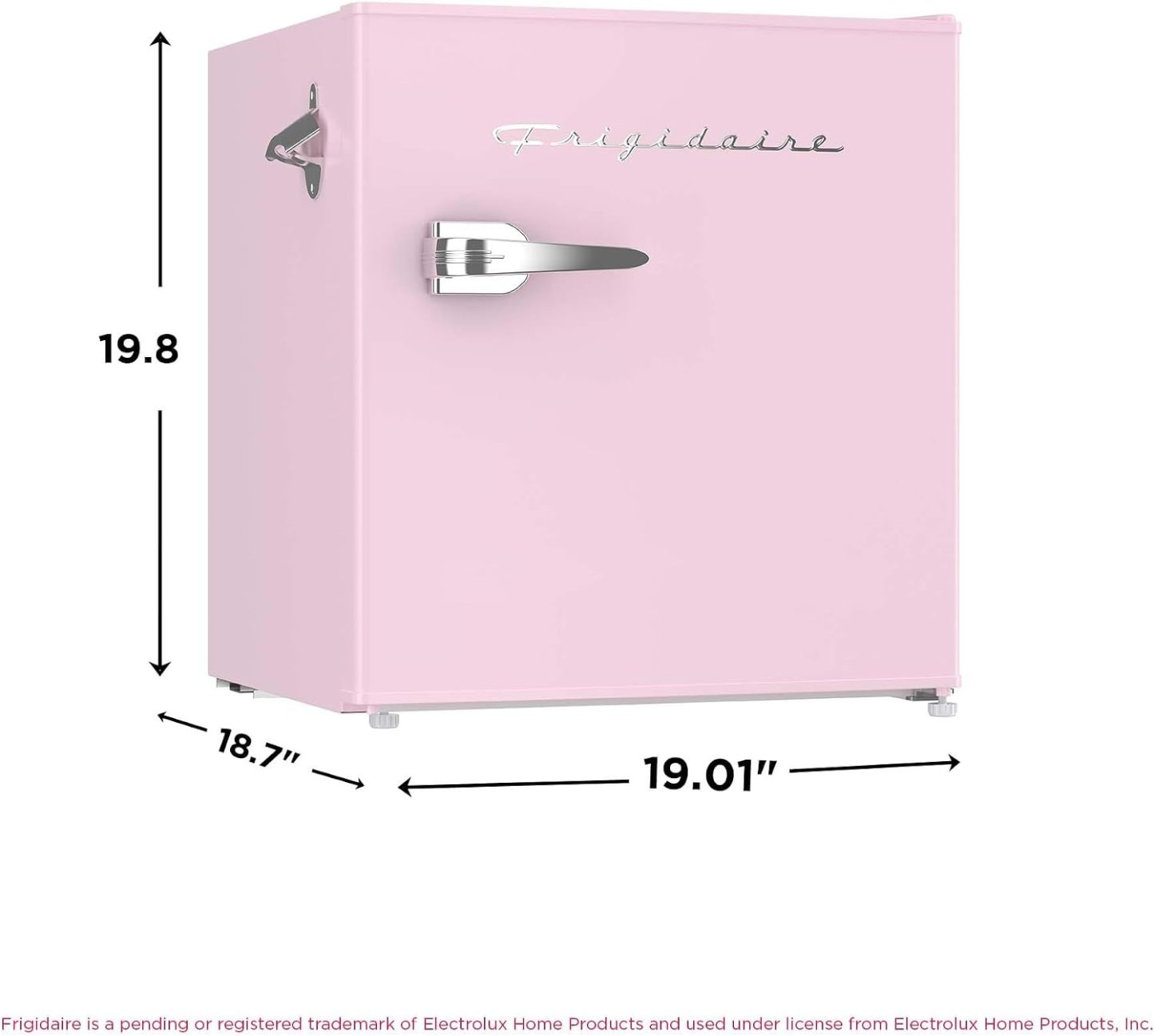 ❄️ Mini Refrigerador Retro Frigidaire EFR176 Rosa 1.6 Pies Cúbicos, Abridor de Botellas Incorporado, Ideal para Oficina, Dormitorio y Residencia Estudiantil