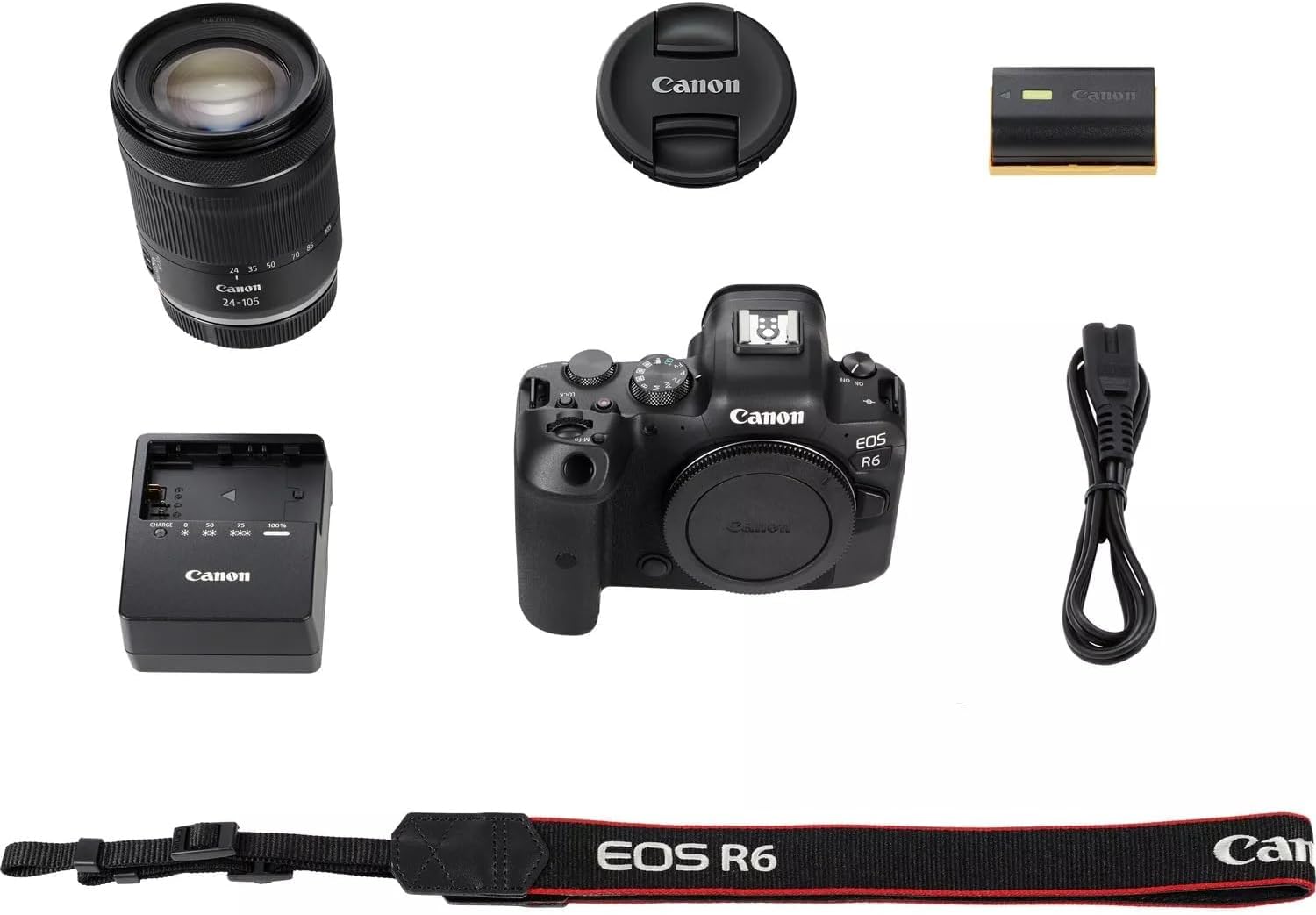 Canon EOS R6 Mark II Cámara sin Espejo RF24-105 mm F4 L USM, Kit de Lentes híbrido, cámara de fotograma Completo, Sensor CMOS de 24,2 megapíxeles Capacidad de cámara de Fotos y Video, Montaje RF,