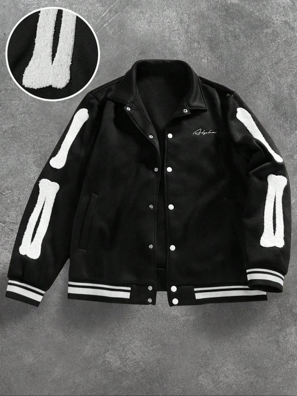Mens Varsity Jacket Baseball Bomber Jacket Vintage Streetwear Coats with Patchwork Hipster Utility Fleece Tops
