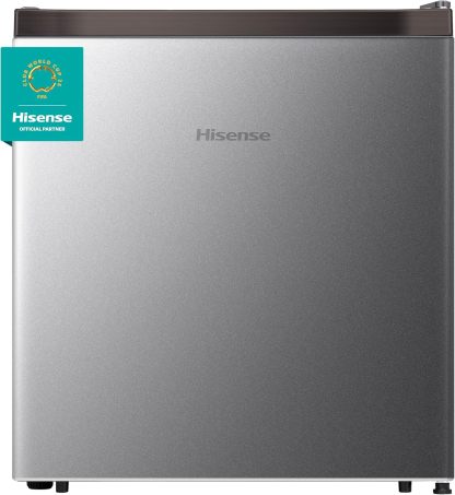 Hisense RR16D6AGX1- Frigobar,1.6 pies cúbicos,Congelador independiente,Termostato ajustable,Estantes para botellas de 2 litros,45x47x50cm(AnchoxLargoxAlto),Gris
