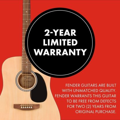 Fender Alternative Series Dreadnought Kit de guitarra acústica para principiantes, con 2 años de garantía, incluye bolsa acolchada para conciertos, soporte para guitarra, correa de guitarra y más
