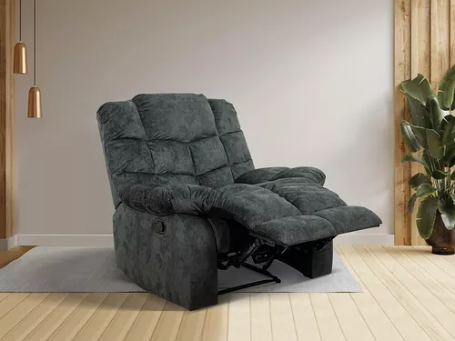 Sillón Reposet Reclinable De Tela Manual Moderno Ethan