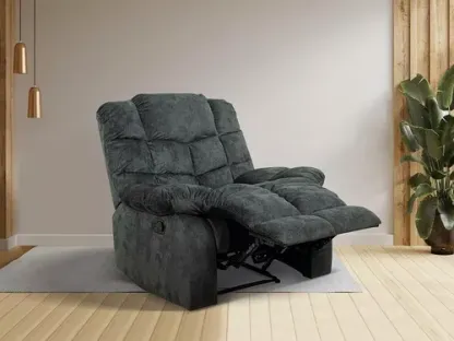 Sillón Reposet Reclinable De Tela Manual Moderno Ethan