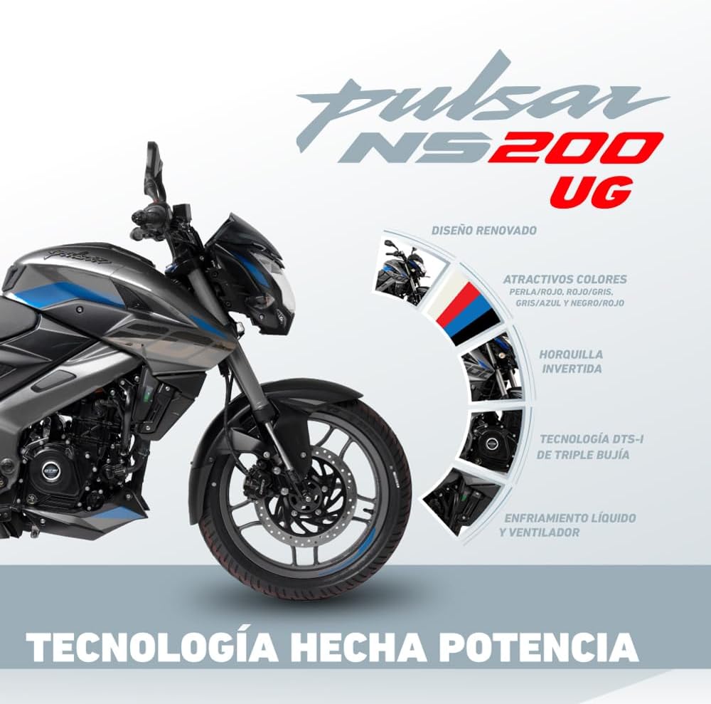 BAJAJ Motocicleta Pulsar NS 200 Perla UG 2025