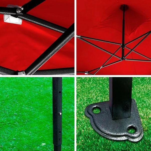 VANLIG Toldo Carpa 4.5x3 Metros Plegable con Paredes Y Techo Carpa (Rojo)