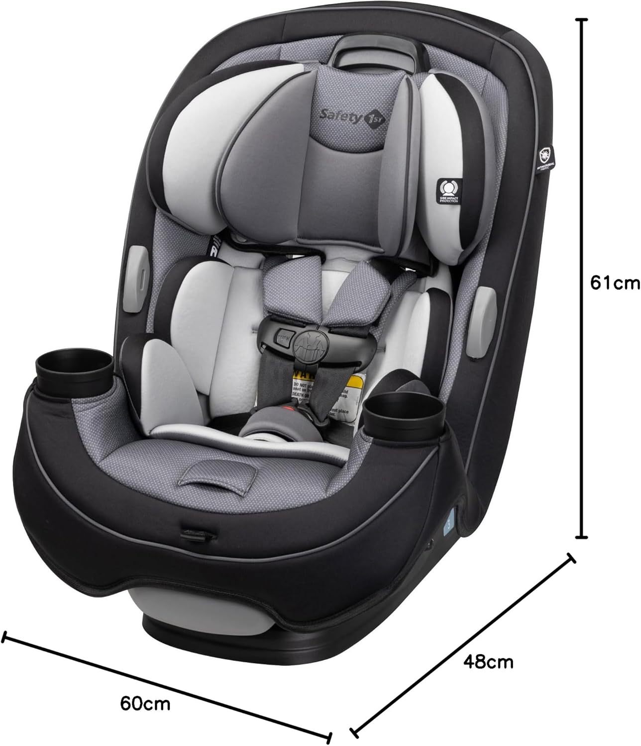 Safety 1st Grow and Go - Asiento de coche convertible todo en uno, orientado hacia atrás, 5-40 libras, orientado hacia adelante (30-65 libras), asiento elevador de respaldo alto 40-100 libras, color