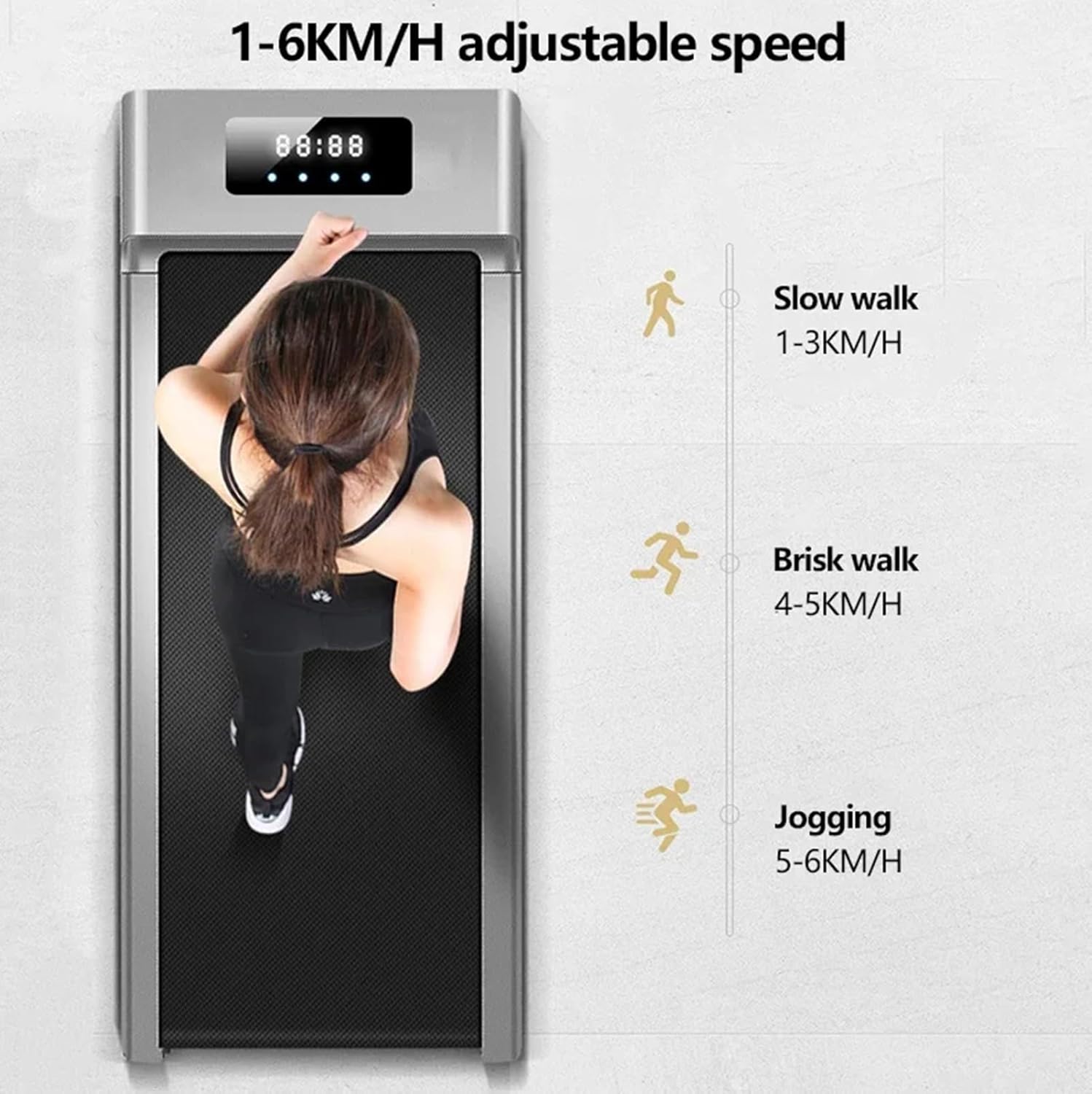 BIRJXVTO Cinta de Correr,bajo el Escritorio de Trabajo para Correr,Control Remoto, máquina para Caminar y Correr para Ejercicio físico en el hogar