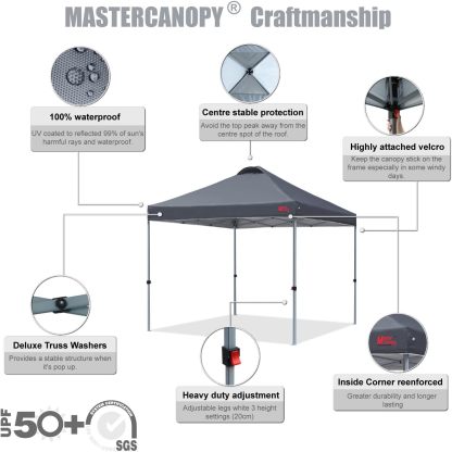 MASTERCANOPY - Tienda de campaña emergente Duradera con Bolsa Enrollable