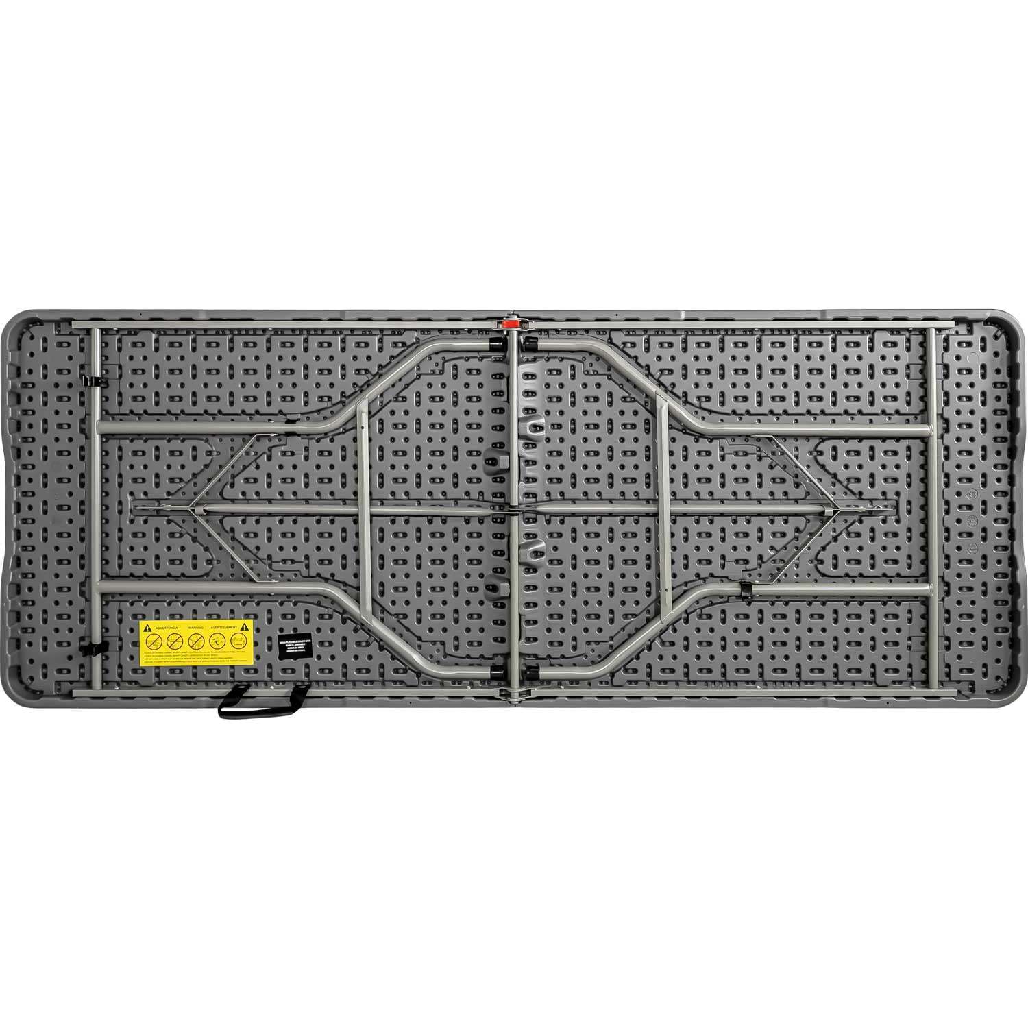 Mesa plegable 1,80m combinada jardín exterior camping gris