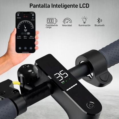 Bluelander Scooter E9 Pro Eléctrico Plegable para Adultos, Motor 720W, Autonomía 22-26 km, Velocidad Máxima 30 km/h, Scooter, Motor Sin Escobillas, Luz LED y Freno de Disco