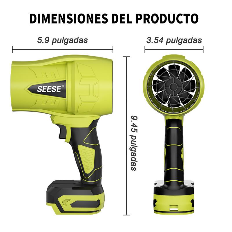 SEESE Soplador Turbo inalámbrico – Soplador de hojas con motor de cobre puro, secado de coche, nieve y limpieza del hogar y jardín