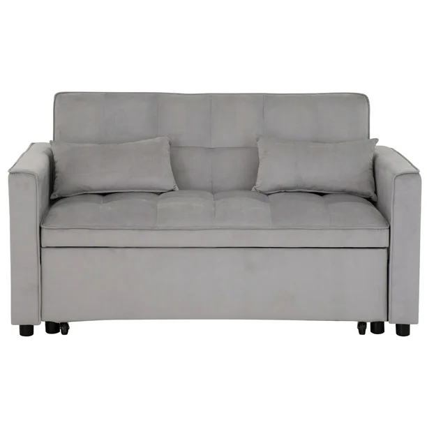 SOFÁ CAMA ASLAN GRIS CLARO.