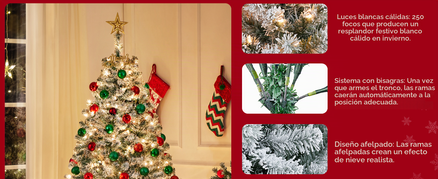 Árbol de Navidad artificial flocado