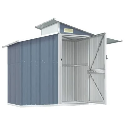 Cobertizo de jardín verde 270x130x208,5 cm acero galvanizado