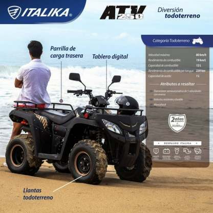 Cuatrimoto Italika ATV250 Negra 2025