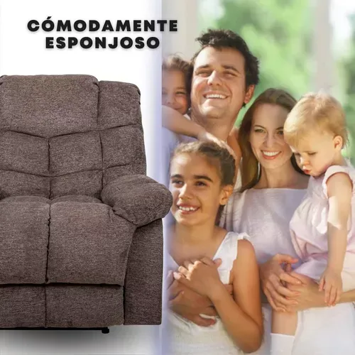 Sillón Reposet Reclinable De Tela Manual Moderno Ethan