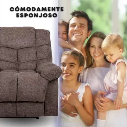Sillón Reposet Reclinable De Tela Manual Moderno Ethan