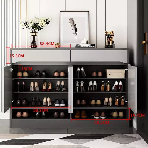 Modernos Zapatera De Madera Organizador Zapatos 4 Puertas