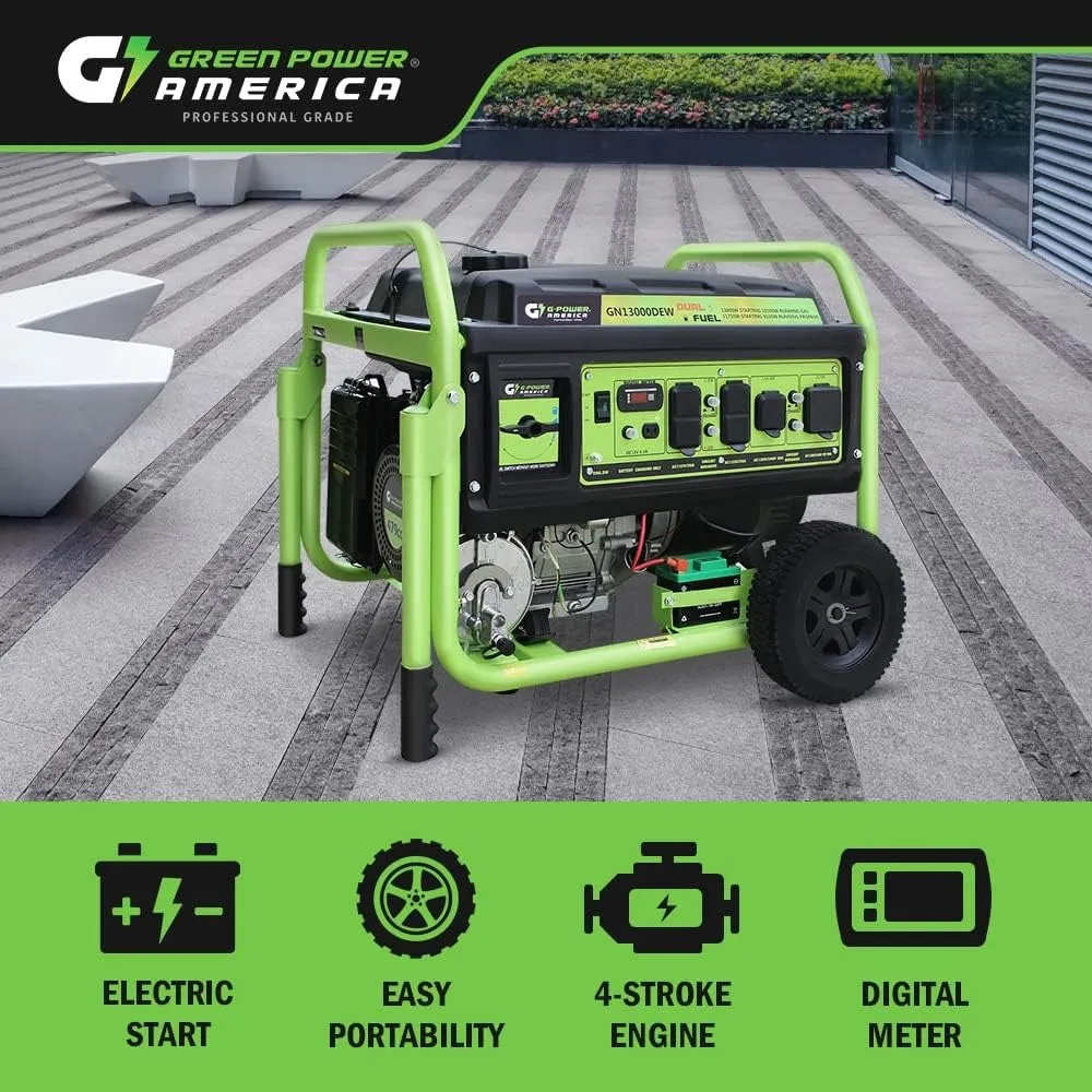Generador Portátil Us De Combustible O Gas P De 13000 Watts