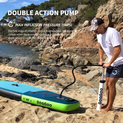 SEASEESUP Tablas de Remo inflables con Accesorios Sup, Tabla de Remo de 12 pies, Duradera, Ligera, diseño Estable de 33 Pulgadas de Ancho para Adultos con sobrepeso