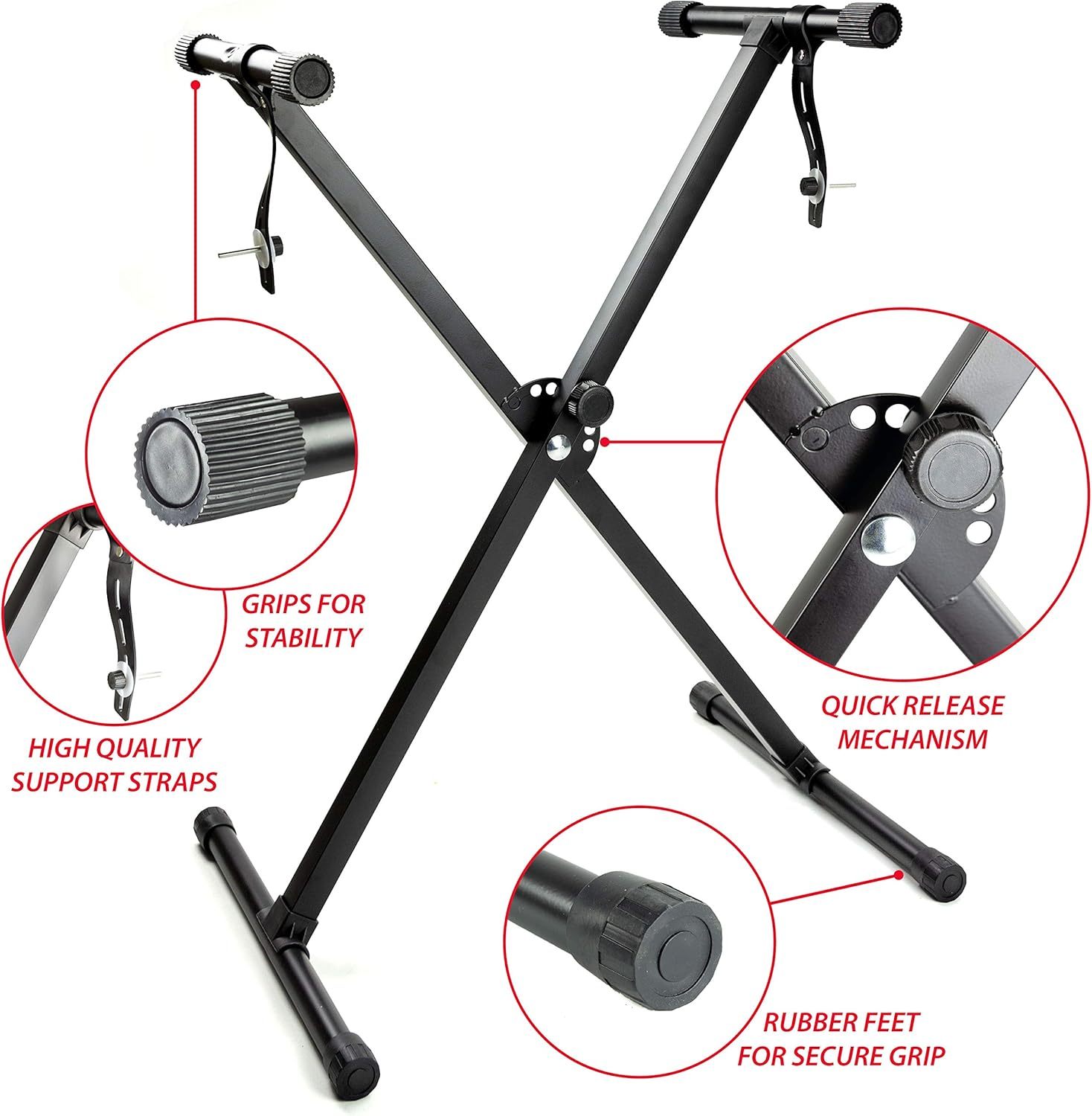 RockJam - Kit de piano con teclado de 61 teclas con banco para teclado, soporte para teclado, auriculares, pegatinas para notas de piano y lecciones de piano Simply