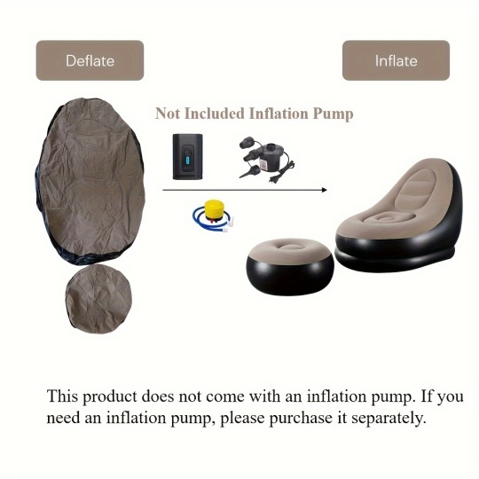 1set Inflatable Lounger Sofa Portable Lazy Slip-on Sofa Color Boxed Modern Casual Home Outdoor Camping Movable Flocking Sofa