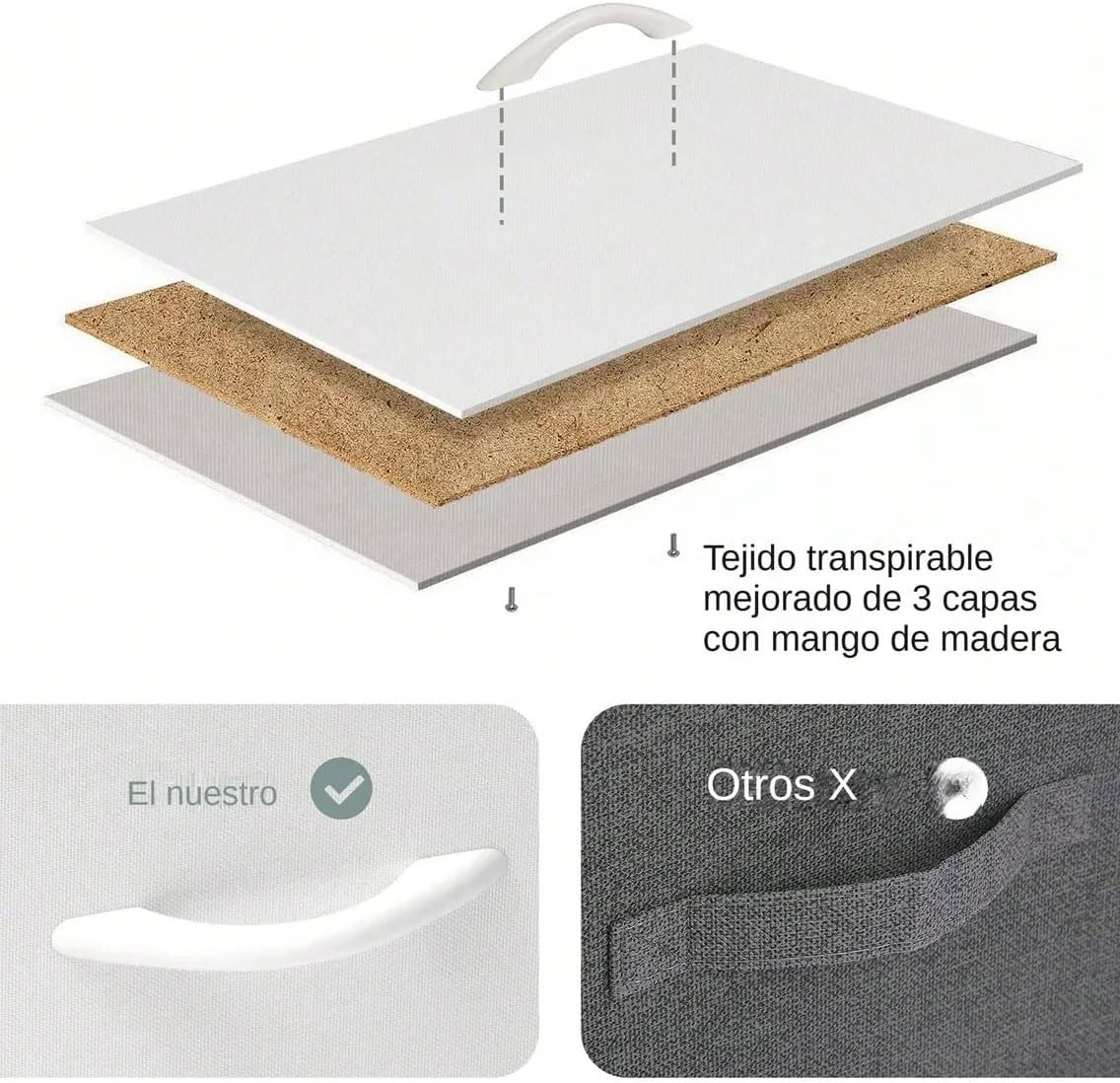 BRO A SIS Cómoda Alta de 9 Cajones para Recámara y Closet, Mueble Organizador de Ropa y Juguetero para Bebé, Cajonera de Tela con Estante de Madera, Torre de Almacenamiento Vertical (Blanco)