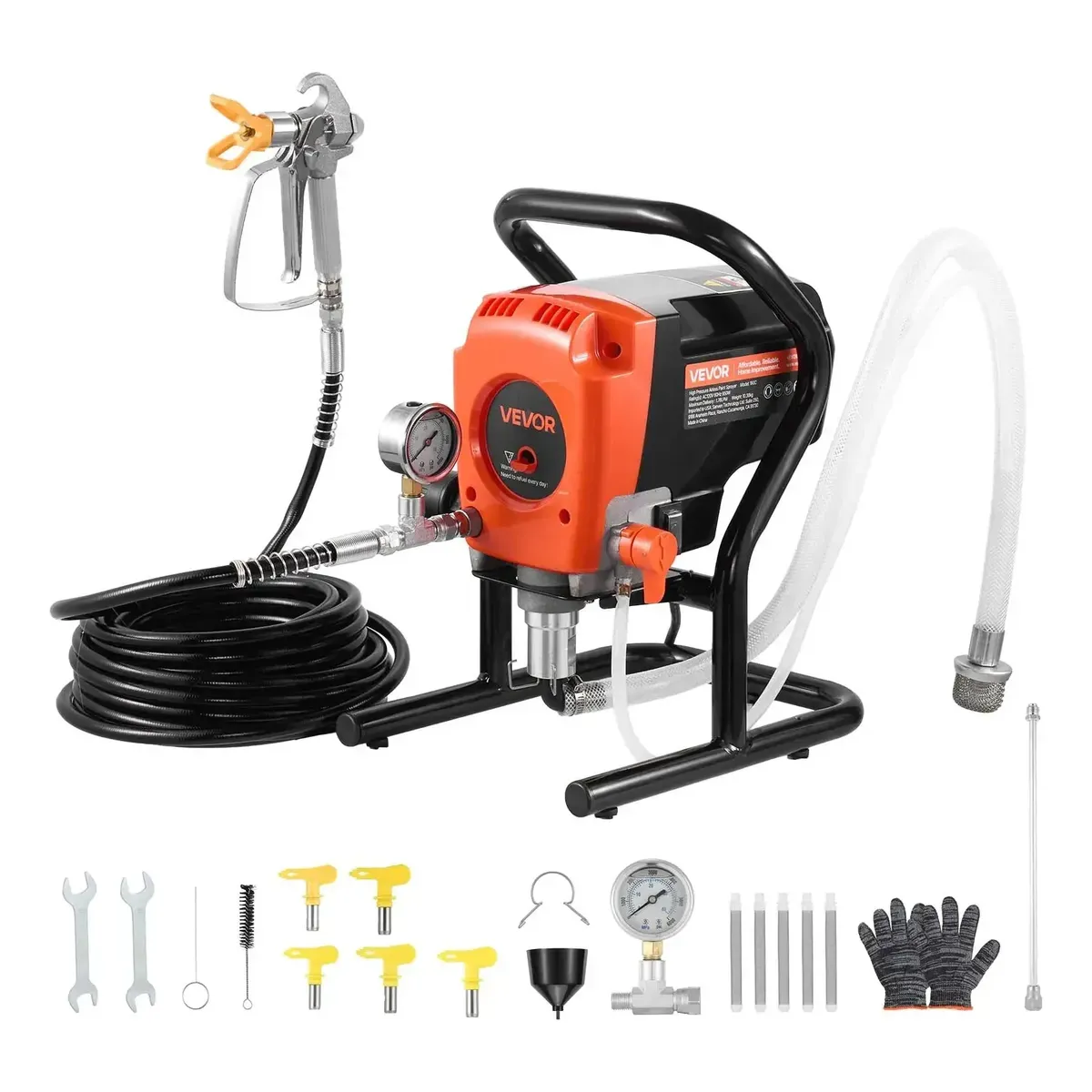 ⭐🏠Pulverizador vertical sin aire – 3000 PSI / 750 W, apto para pintar paredes interiores y exteriores, muebles y vallas | 🎨Pulverizador de mano con manguera(Garantía de 3 años)