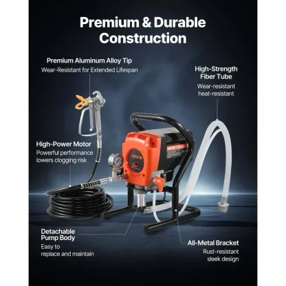 ⭐🏠Pulverizador vertical sin aire – 3000 PSI / 750 W, apto para pintar paredes interiores y exteriores, muebles y vallas | 🎨Pulverizador de mano con manguera(Garantía de 3 años)