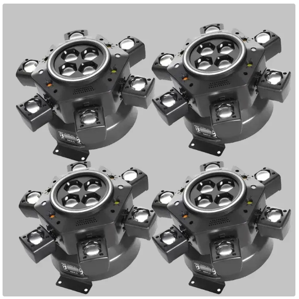 🎵Luces de DJ con cabeza móvil para fiestas, luz de escenario 6 en 1 LED RGBW de 6 brazos, luces de DJ para fiestas, compatible con DMX-512 y activación por sonido.🎉
