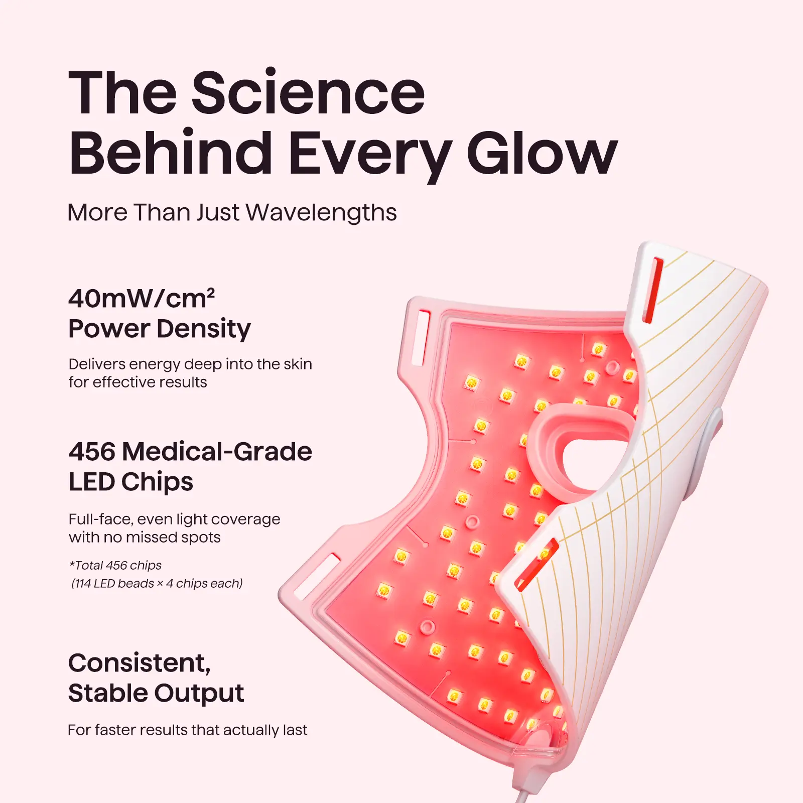 Wavytalk Glow Time LED Red Light Therapy Face Mask