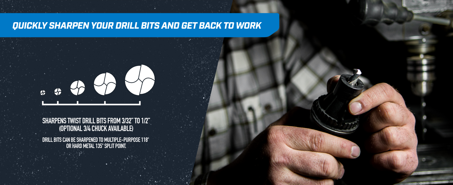 Quickly sharpen your drill bits and get back to work
