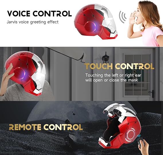 Iron-Man MK 5 Wearable Electronic Helmet with Voice & Remote Control, LED Eyes & Sound Effects