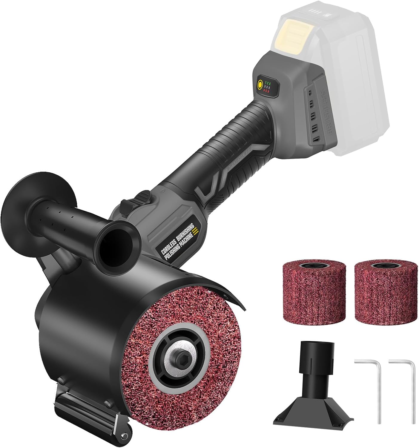 ⚡🛠️ Cordless Burnishing Polishing Machine - Powerful, Adjustable, Dust-Free Metal Restoration Tool 🛠️⚡