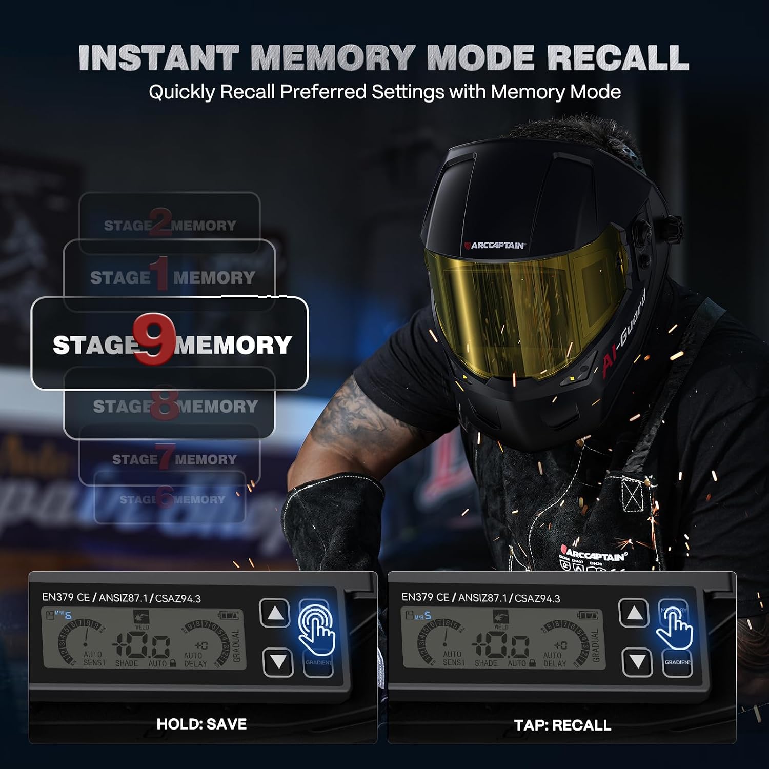 ARCCAPTAIN Intelligent Auto-Shade Welding Helmet