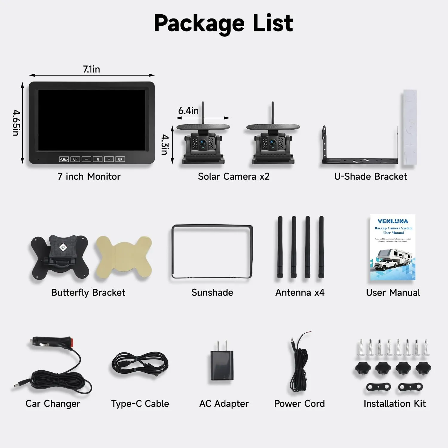 ✨Flash sale Now✨7" Wireless Dual-Lens Magnetic Backup Camera Kit - 12-in-1 Heavy Duty System