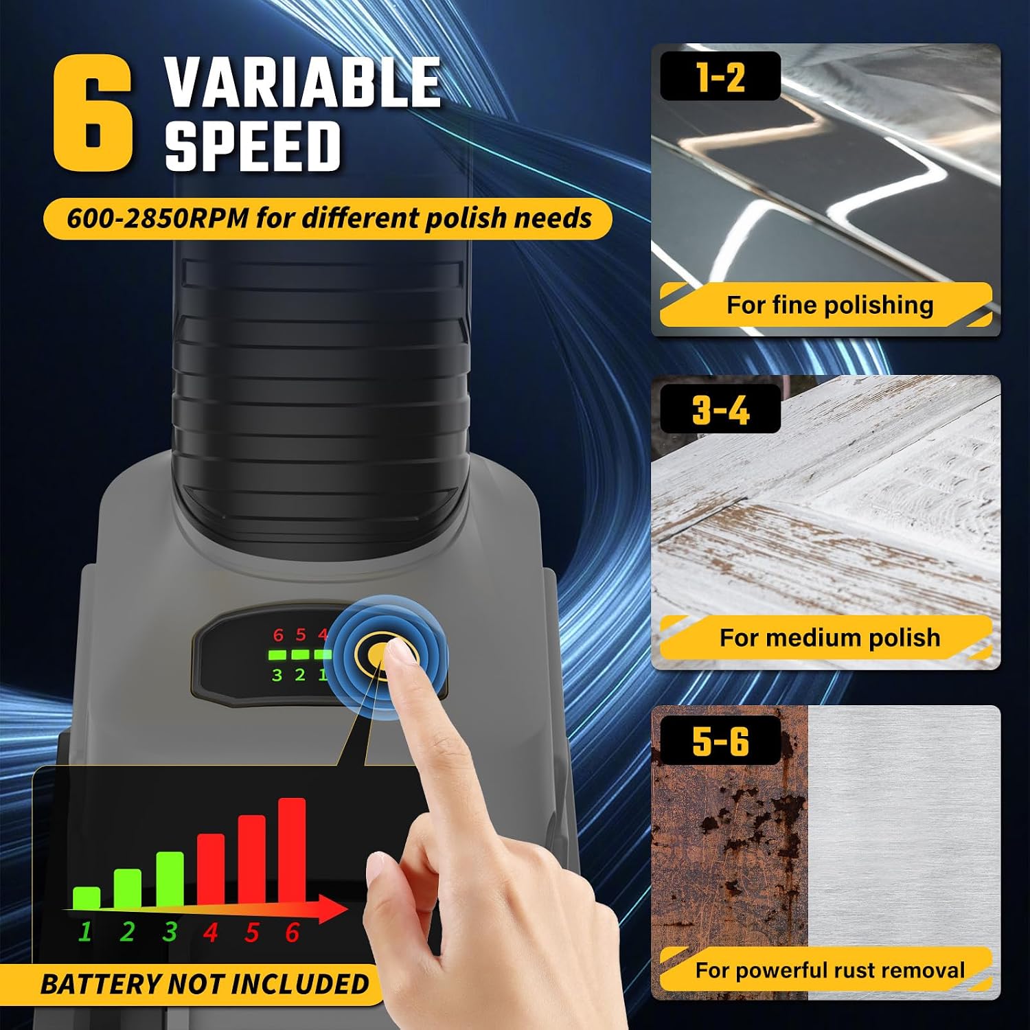 ⚡🛠️ Cordless Burnishing Polishing Machine - Powerful, Adjustable, Dust-Free Metal Restoration Tool 🛠️⚡