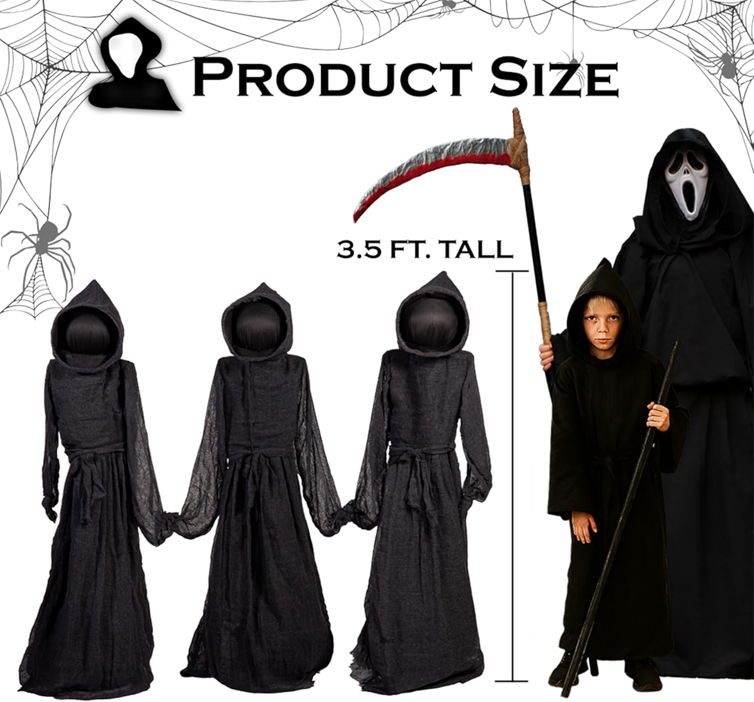 🎃🧙 Evergreen Set of 3 LED Black Halloween Witches – Giant, Glowing, Spooky, Weatherproof Outdoor Halloween Décor 👻✨