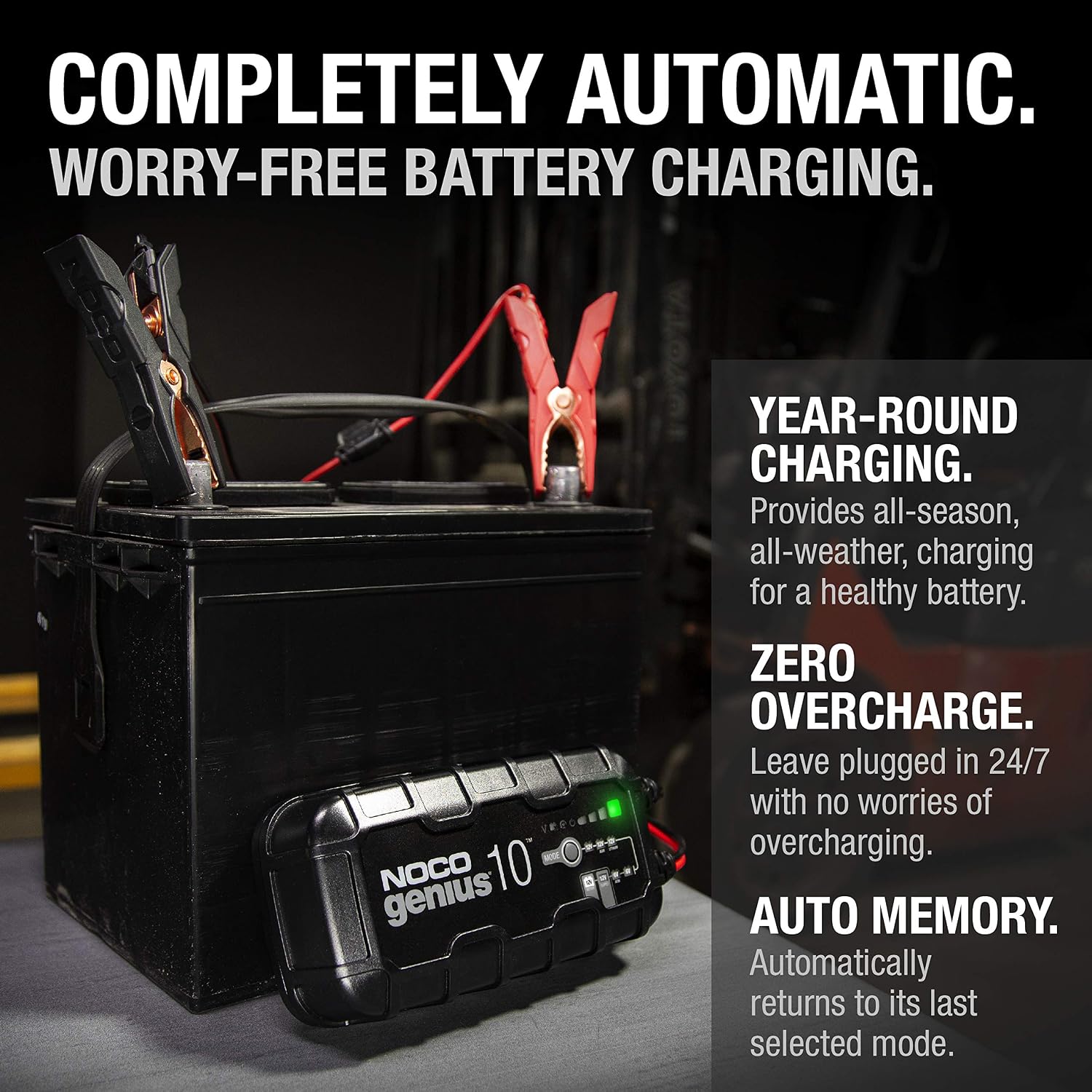 NOCO GENIUS10: 10A 6V/12V Smart Battery Charger – Automatic Maintainer