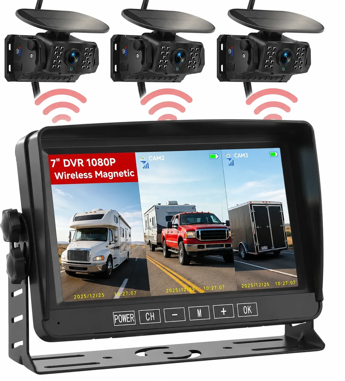 ✨Flash sale Now✨7" Wireless Dual-Lens Magnetic Backup Camera Kit - 12-in-1 Heavy Duty System