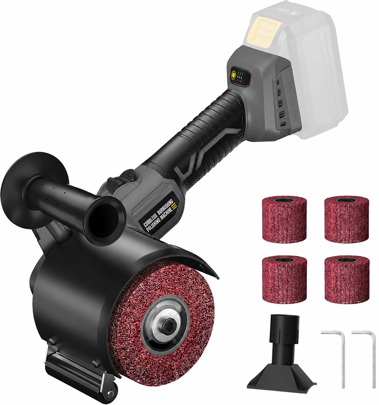 ⚡🛠️ Cordless Burnishing Polishing Machine - Powerful, Adjustable, Dust-Free Metal Restoration Tool 🛠️⚡