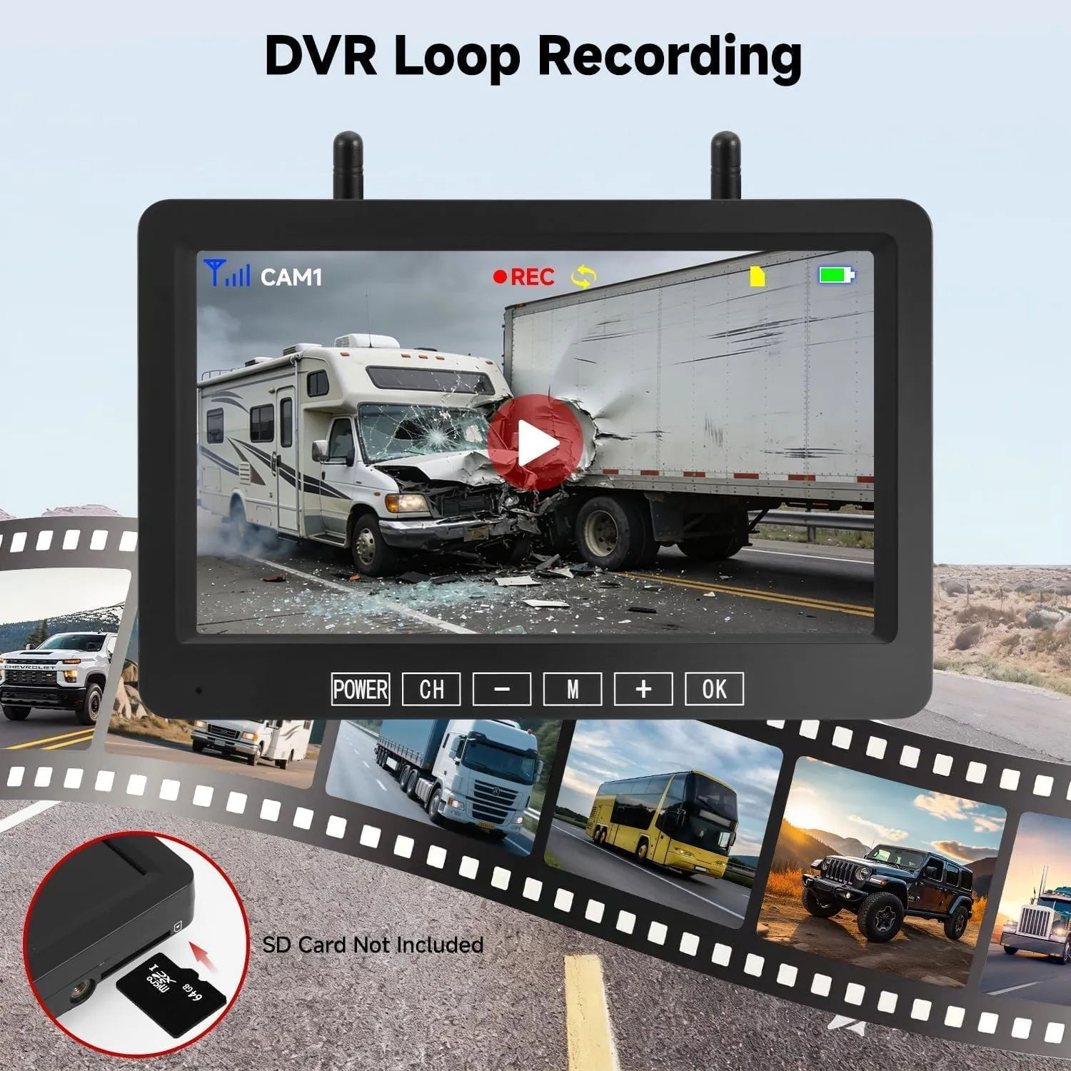 ✨Flash sale Now✨7" Wireless Dual-Lens Magnetic Backup Camera Kit - 12-in-1 Heavy Duty System
