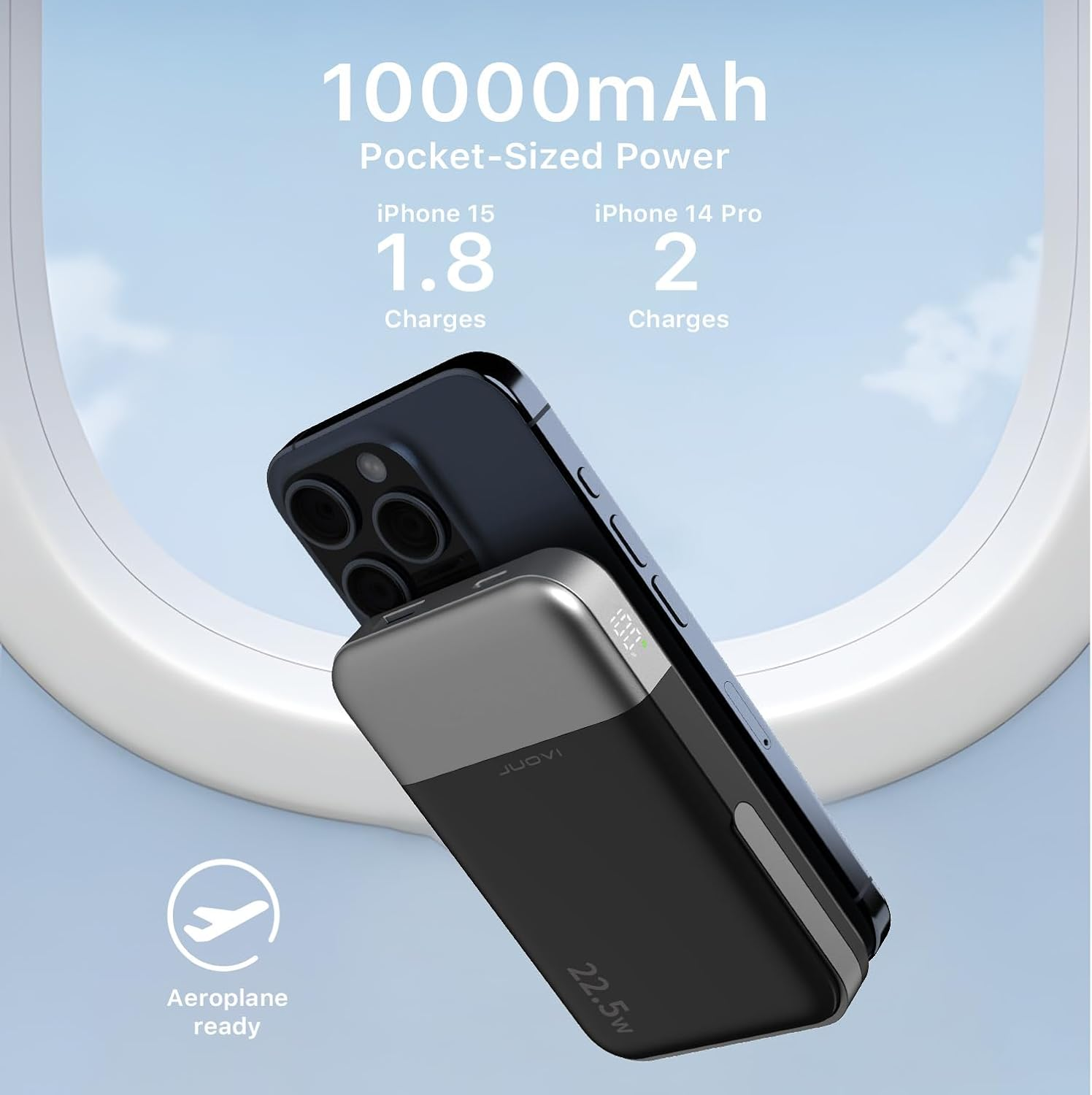 Magsafe Power Bank 10000mAh Portable Charger with Stand | Wireless Magnetic Battery Pack with LED Display