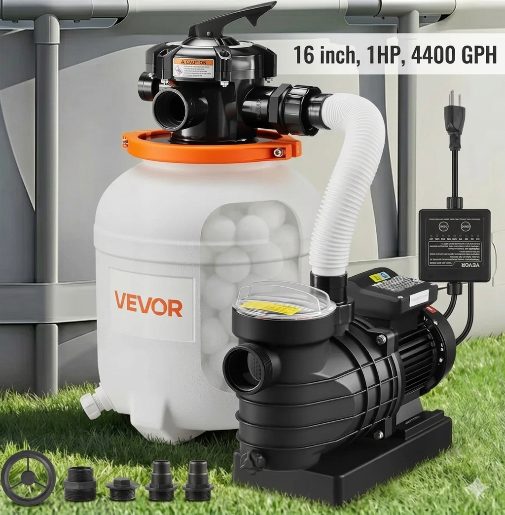 🔥LAST DAY 80% OFF--VEVOR FlashPure Sand Filter Pump