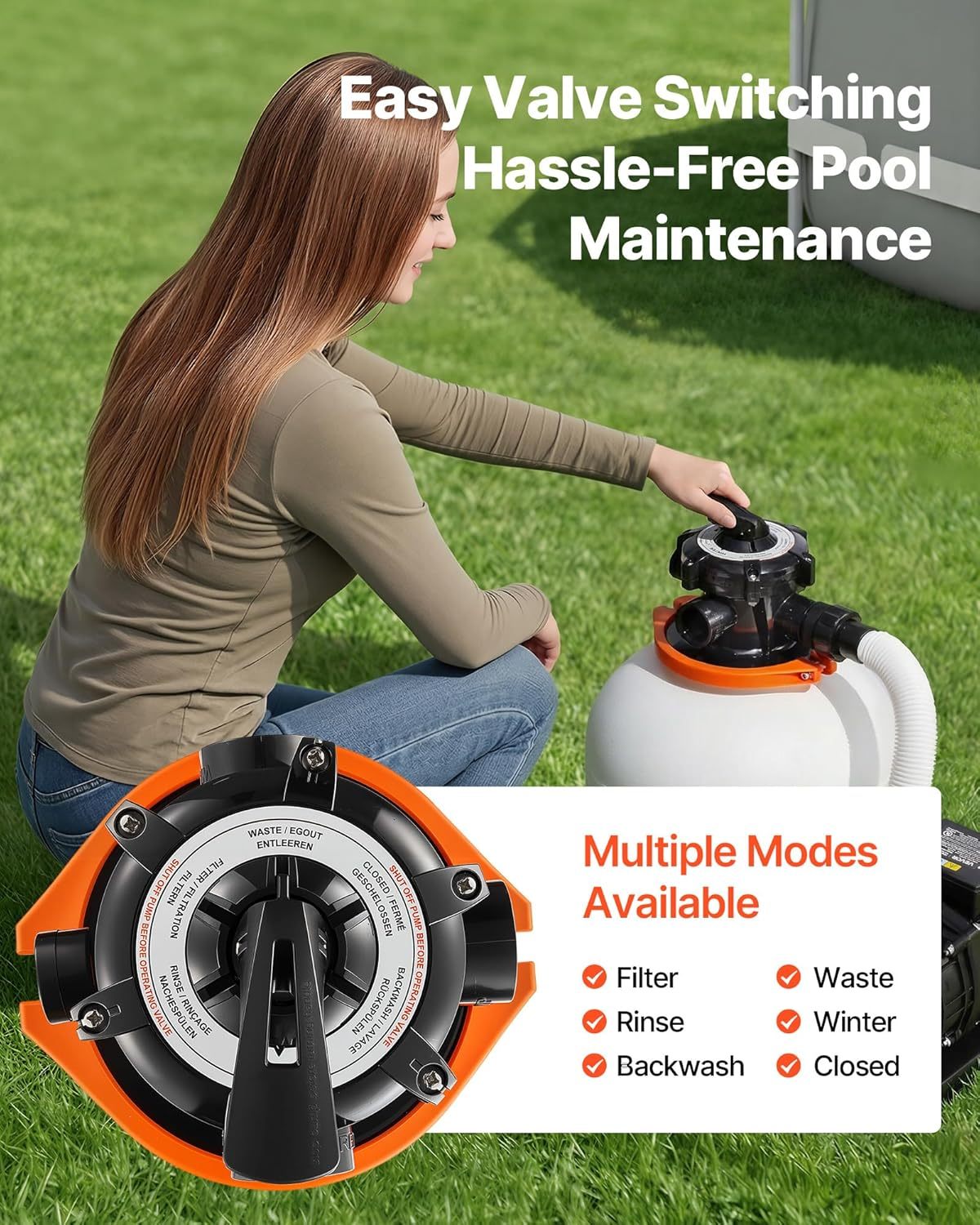 🔥LAST DAY 80% OFF--VEVOR FlashPure Sand Filter Pump
